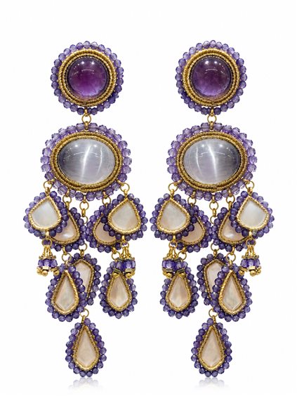 Boucles d'oreilles Cianfrone Gioielli Femme in Argent Agata F217OR-ART63-VIOLA - F217OR-ART63-VIOLA